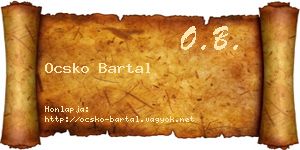 Ocsko Bartal névjegykártya