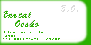 bartal ocsko business card